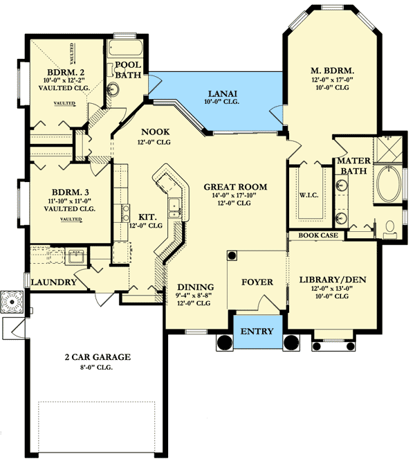 Plan 82028KA: Big, Beautiful Floor Plan - Floor Plan - Main Level - European, Florida-Style