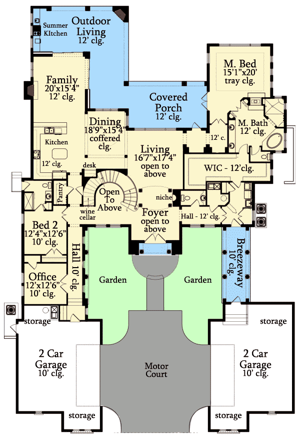 Plan 82066KA: Ultra-Luxury in a Mediterranean Package - Floor Plan - Main Level - Florida-Style, Mediterranean