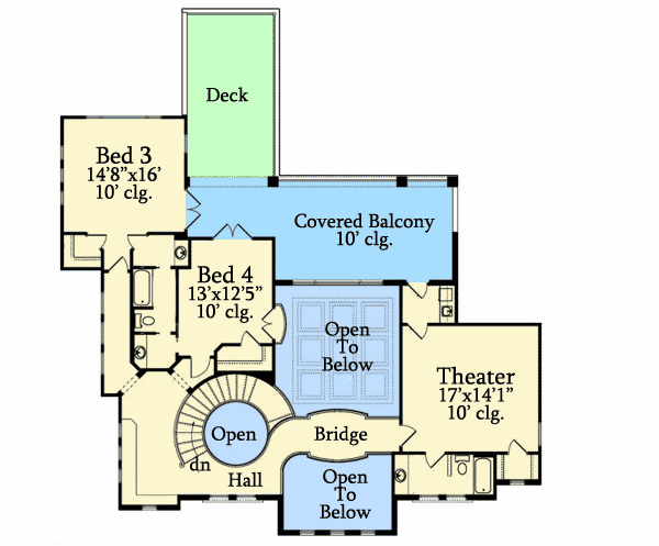 Plan 82066KA: Ultra-Luxury in a Mediterranean Package - Floor Plan - 2nd Floor - Florida-Style, Mediterranean