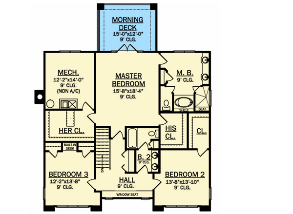 Plan 82070KA: Craftsman House Plan with Wrap-Around Porch - Floor Plan - 2nd Floor - Craftsman, Northwest