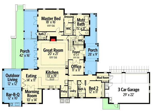 Plan 82071KA: Traditional Beauty - Floor Plan - Main Level - Traditional