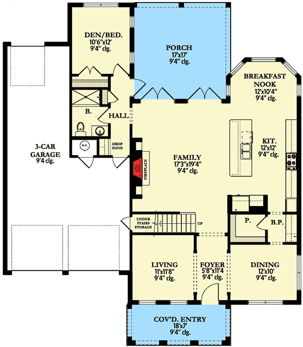 Plan 82098KA: Mediterranean Family House Plan - Floor Plan - Main Level - European, Mediterranean
