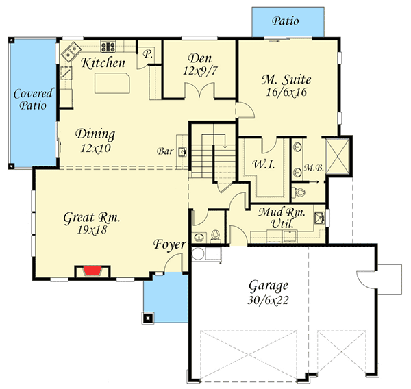 Prairie Ridge Layout Plan 85088MS: Bright and Airy Prairie Style House Plan