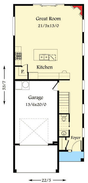 Plan 85100MS: Two-Story Contemporary House Plan - Floor Plan - Main Level - Contemporary, Modern