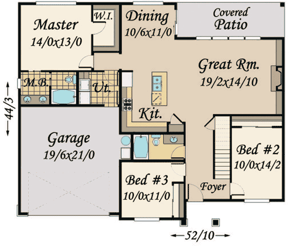 Plan 85119MS: 3 Bed Craftsman Ranch with 3 Beds and Bonus - Floor Plan - Main Level - Craftsman, Northwest, Ranch