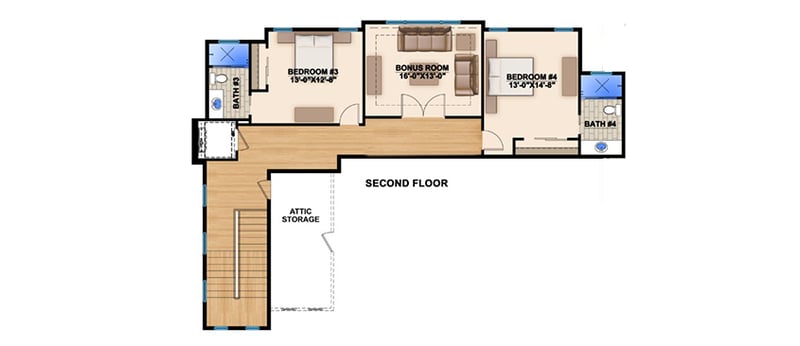 Plan 86006BW: Fully Open Floor Plan - Floor Plan - 2nd Floor - European, Florida-Style, Southern