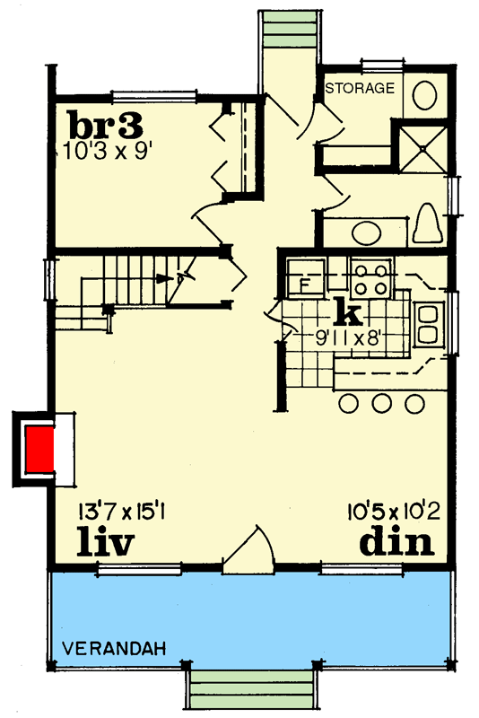 Plan 8812SH: A Cozy Chalet - Floor Plan - Main Level - Cottage, Mountain, Vacation