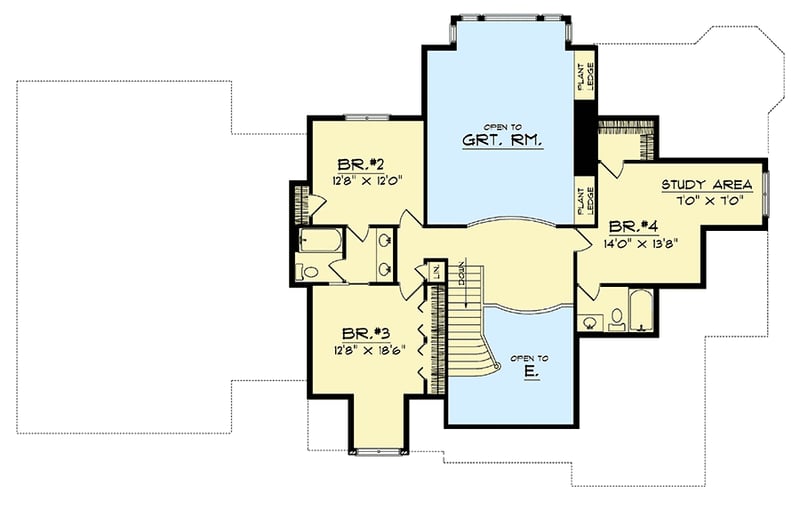 Plan 89596AH: Lavish Four Bedroom Home Plan - Floor Plan - 2nd Floor - European, Southern