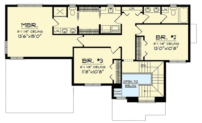 Plan 89883AH: Stylish 2-Story Home Plan - Floor Plan - 2nd Floor - Craftsman, Northwest, Traditional