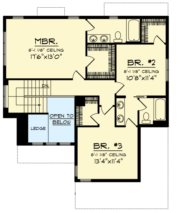 Plan 89955AH: 3 Bed 3 Gabled Craftsman Home - Floor Plan - 2nd Floor - Craftsman, Northwest