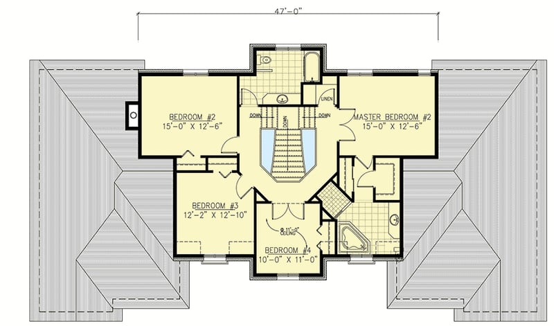 Plan 9009PD: Elegant Traditional Home Plan - 2841 Sq Ft - Floor Plan - 2nd Floor - European, French Country, Traditional