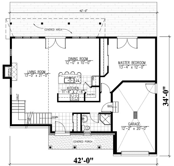 Plan 90131PD: Flexible 2-Level Escape - Floor Plan - Main Level - Craftsman, Mountain, Vacation