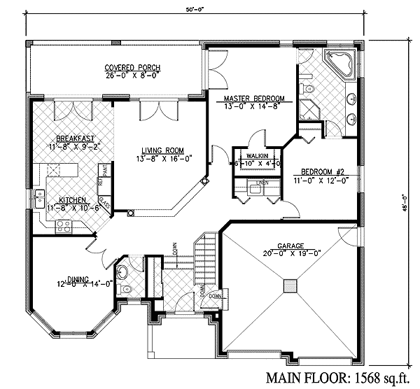 Plan 9015PD: European Elegance - Floor Plan - Main Level - European, Traditional