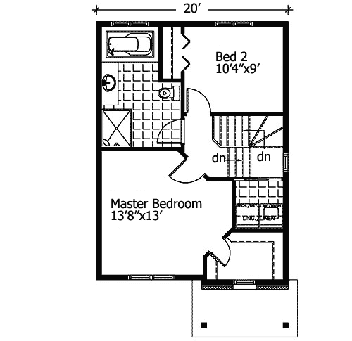 Plan 90173PD: Flexible Mini Modern - Floor Plan - 2nd Floor - Contemporary, Modern