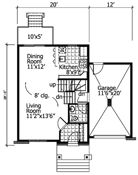 Plan 90181PD: Angular Mini Modern - Floor Plan - Main Level - Modern