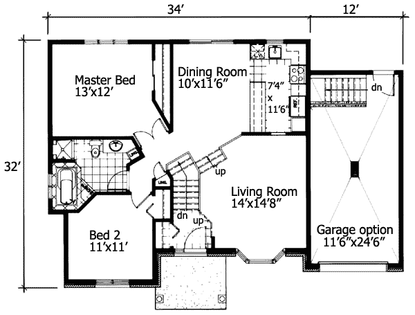 Plan 90216PD: 2 Bedroom House Plan with Class - Floor Plan - Main Level - Cottage, Traditional, Victorian