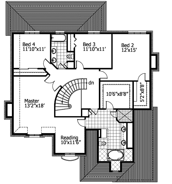 Plan 90226PD: Grand and Elegant - Floor Plan - 2nd Floor - European, French Country