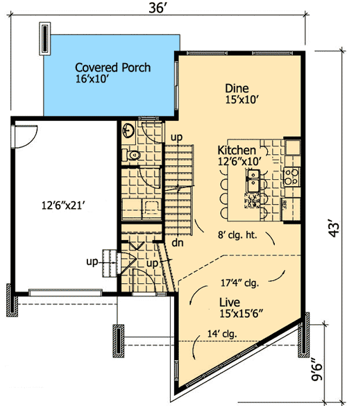 Plan 90228PD: Striking Contemporary House Plan - Floor Plan - Main Level - Modern