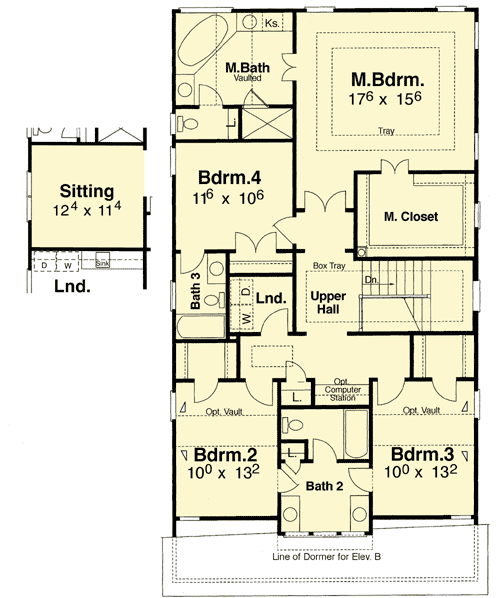 Plan 92016VS: Bungalow with Drive Under Garage - Floor Plan - 2nd Floor - Bungalow, Cottage, Craftsman, Traditional
