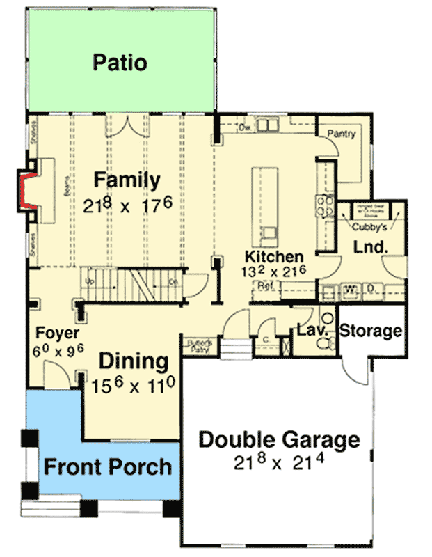 Plan 92020VS: Bungalow Packed With Extras - Floor Plan - Main Level - Bungalow, Cottage, Craftsman, Northwest