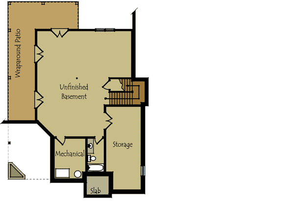 Plan 92303MX: Rustic Mountain Cottage with Angled Carport - 2407 Sq Ft - Floor Plan - Basement - Cottage, Craftsman, Mountain, Rustic