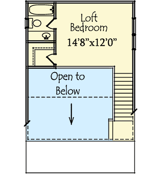 Plan 92320MX: Under 800 Square Foot Cabin with Covered Front Porch - Floor Plan - 2nd Floor - Cabin, Cottage, Country, Mountain, Rustic