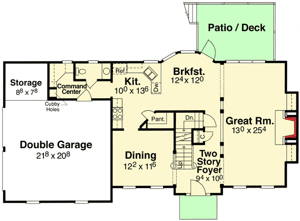 Plan 9255VS: Great Layout for Entertaining - Floor Plan - Main Level - Traditional