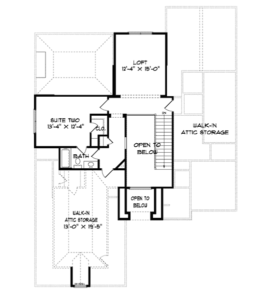 Plan 93024EL: French Country Cottage With Exterior Option - Floor Plan - 2nd Floor - European, French Country