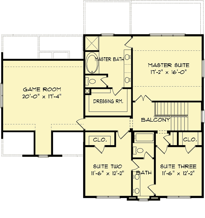 Plan 93039EL: Attractive House Plan with Intricate Ceilings - Floor Plan - 2nd Floor - European, Tudor