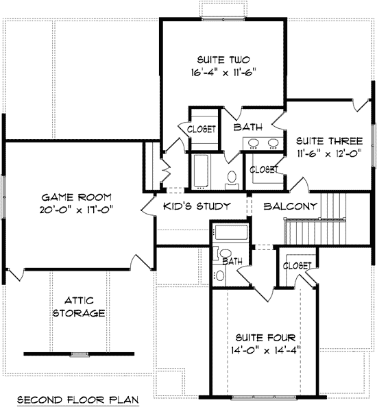 Plan 93043EL: Flexible Two Story Home Plan - Floor Plan - 2nd Floor - Craftsman, Northwest