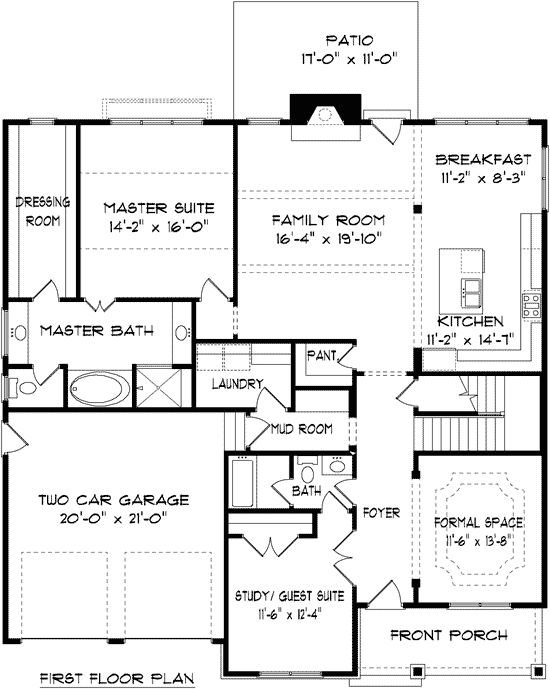 Plan 93044EL: Flexible Two Story House Plan - Floor Plan - Main Level - Cottage, Victorian
