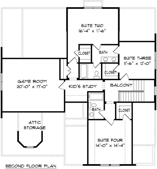 Plan 93044EL: Flexible Two Story House Plan - Floor Plan - 2nd Floor - Cottage, Victorian