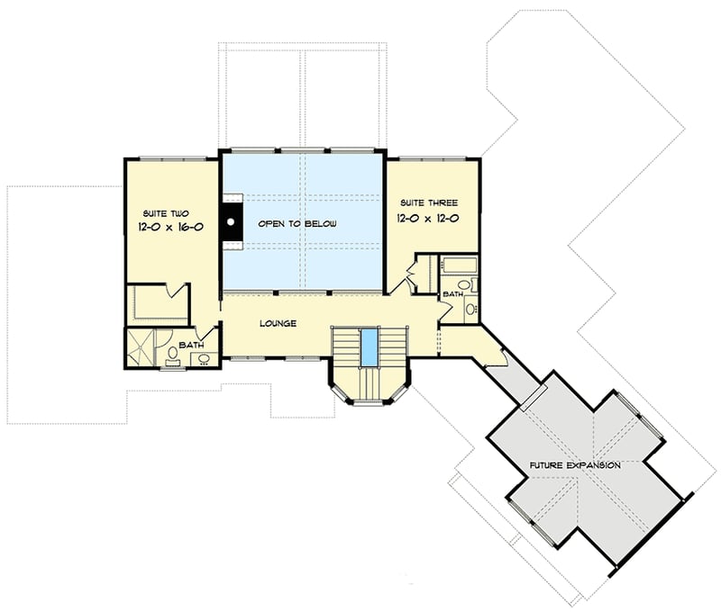 Plan 93070EL: Dazzling Open Layout - Floor Plan - 2nd Floor - Craftsman, Northwest