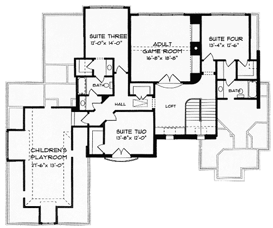 Plan 9317EL: Tradition at its Best - Floor Plan - 2nd Floor - European, French Country, Southern