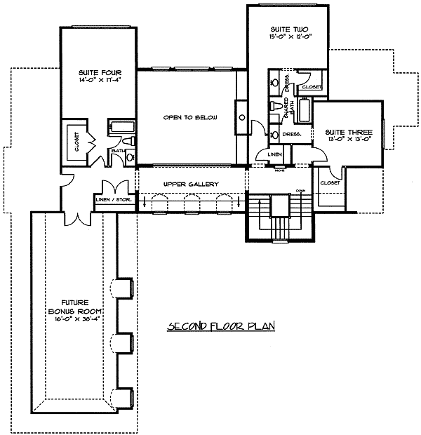 Plan 9342EL: Pick Your Size - Floor Plan - 2nd Floor - European
