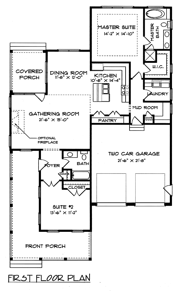 Plan 9350EL: Lovely Porches - Floor Plan - Main Level - Country, Farmhouse
