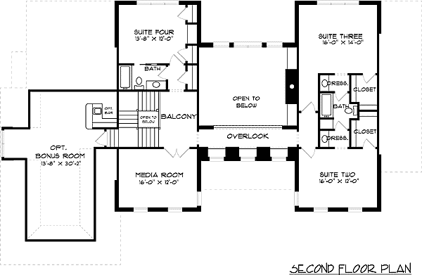 Plan 9370EL: Classic Elegance - Floor Plan - 2nd Floor - Colonial