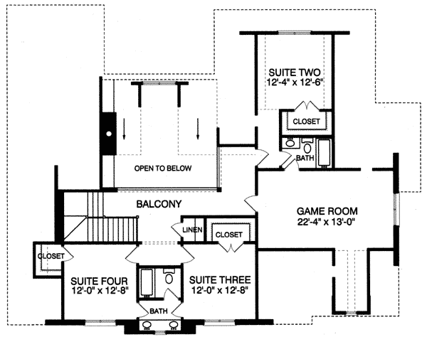Plan 9383EL: European House Plan with 2-Story Great Room - Floor Plan - 2nd Floor - European, Tudor
