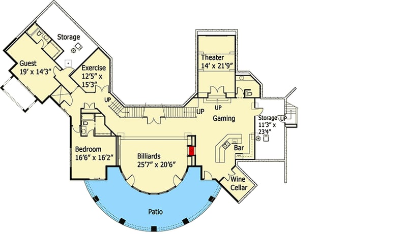 Plan 9506RW: Stunning Mountain Home Plan - Floor Plan - Lower Level - Mountain, Northwest, Rustic, Vacation