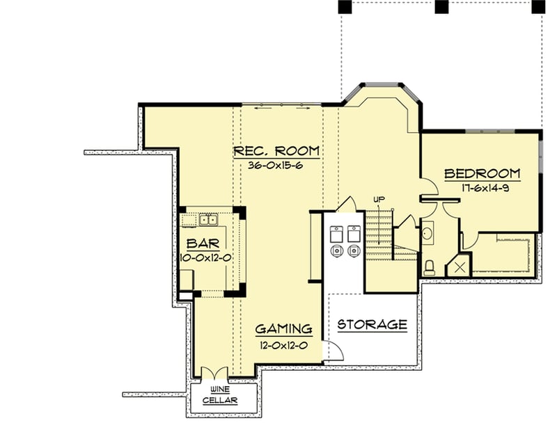 Plan 9516RW: Lower Level Entertainment Center - Floor Plan - Lower Level - European, Rustic