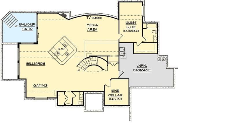 Plan 9518RW: Tuscan Beauty - Floor Plan - Basement - European, Mediterranean, Rustic, Tuscan
