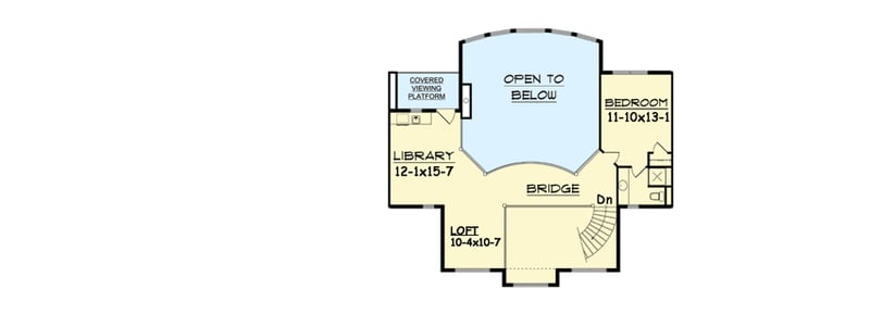 Plan 9531RW: Sweeping Rear Deck with Barrel Roof - Floor Plan - 2nd Floor - Craftsman, Mountain, Rustic
