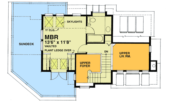 Plan 9800SW: Cottage with Rear Views - Floor Plan - 2nd Floor - Cabin, Cottage, Mountain, Rustic, Vacation