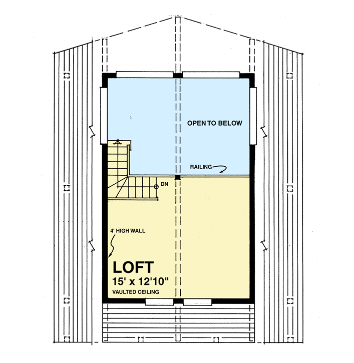 Plan 9804SW: Vacation Cottage or Guest Quarters - Floor Plan - 2nd Floor - Cabin, Cottage, Mountain, Rustic, Vacation