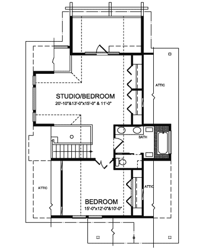Plan 9819SW: Inviting Great Room - Floor Plan - 2nd Floor - Cabin, Cottage, Country, Mountain, Rustic