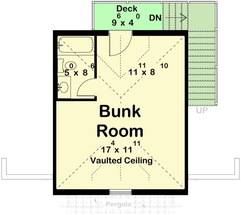 Plan 623631DJ: Coastal Contemporary Pool House Plan with Outdoor Kitchen and Bunk Room - Floor Plan -  - Coastal Contemporary, Contemporary, Florida-Style