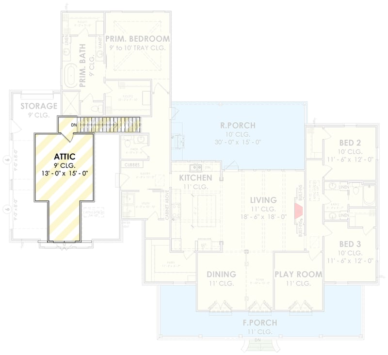 Plan 185032PHD: Charming Southern Transitional House Plan with 3 Beds and Outdoor Kitchen - Floor Plan - Optionally Finished Bonus Room - Southern, Transitional