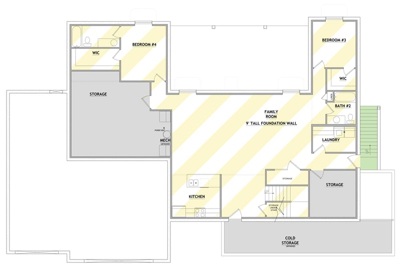 Plan 849076PGE: Modern Farmhouse Ranch Plan with 3-Car Garage and Office - Floor Plan - Optionally Finished Basement - Country, Farmhouse, Ranch, Traditional