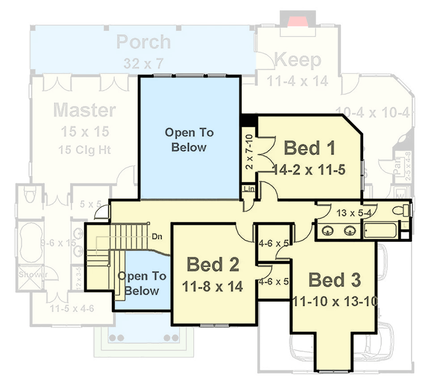Plan 12002JL: Elegant Southern European House Plan with First-Floor Master and Formal Dining - Floor Plan - 2nd Floor - European, Southern