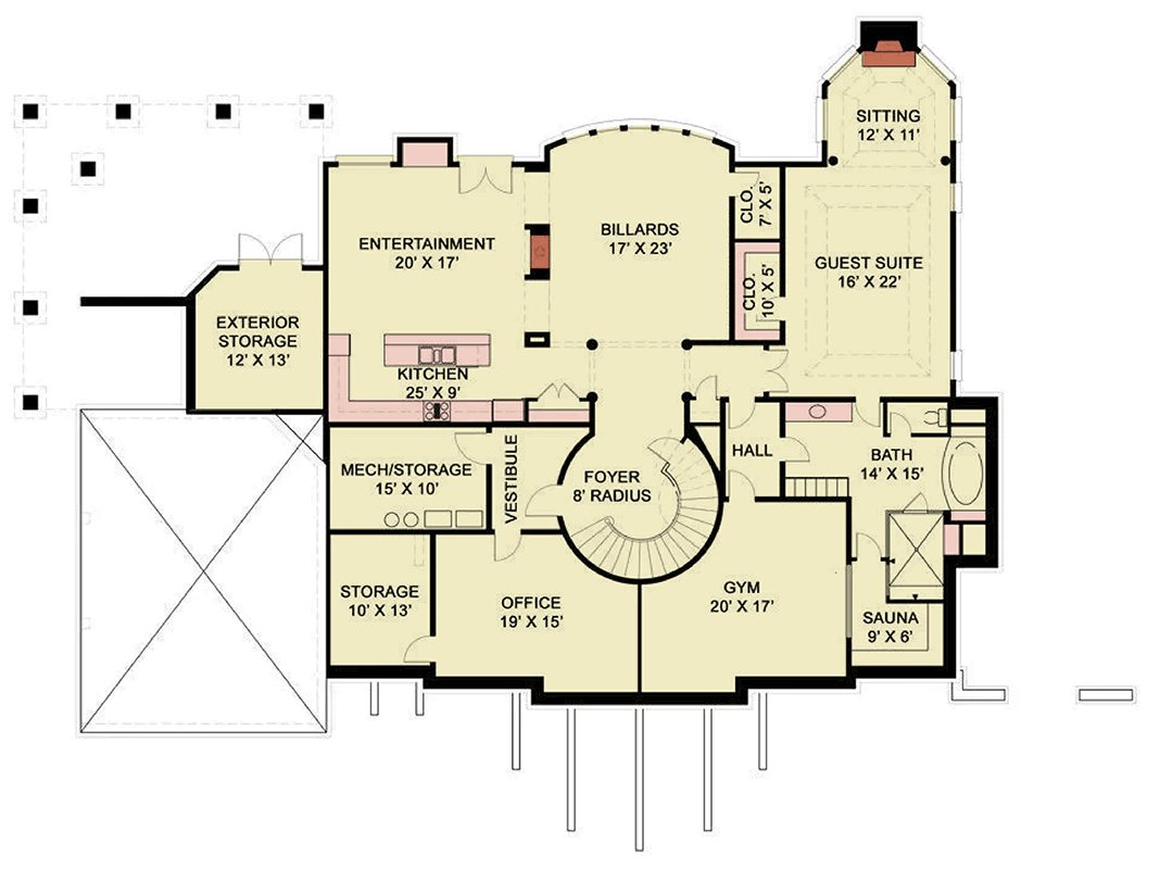 Plan 12056JL: Grand Georgian House Plan with Five Bedrooms and Luxurious Main Level - Floor Plan - Optionally Finished Lower Level - Georgian, Traditional